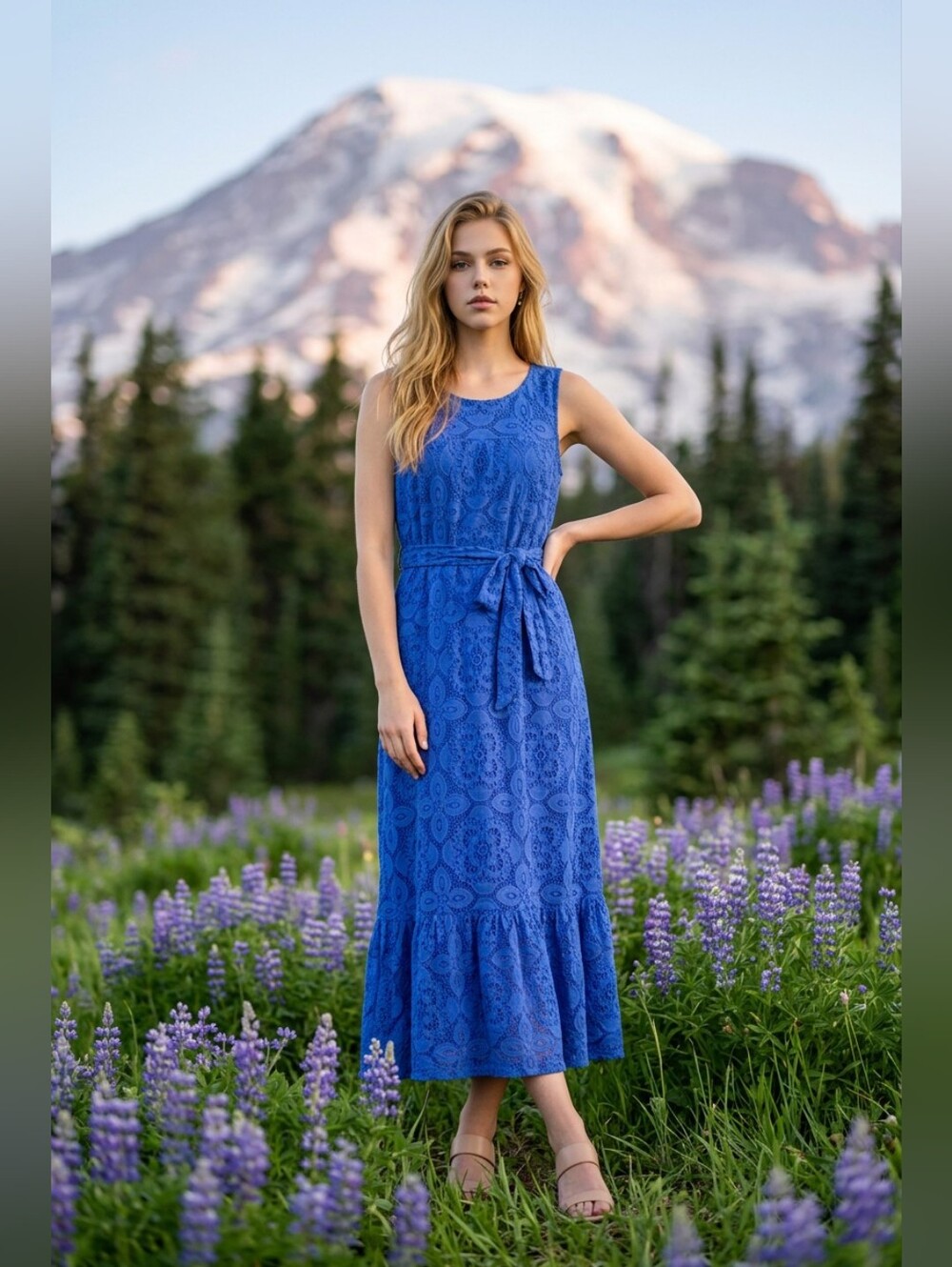 Kensie Blue Lacey Maxi Dress Sizes 2 and 10